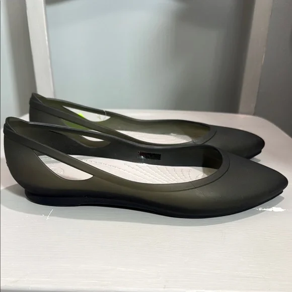 CROCS Black Pointed toe flats. NWT - Picture 7 of 10